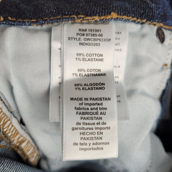 Good American Good Waist Skinny Jeans Chewed Back Pockets Blue Size 27 NWT - Picture 9 of 12